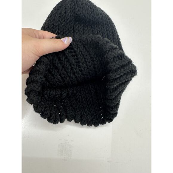 Unbranded Black Knit Beanie Winter Hat - Picture 2 of 7